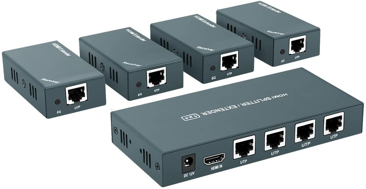 HDMI-сплиттер 1x4 через Ethernet, 1080P, 50 м