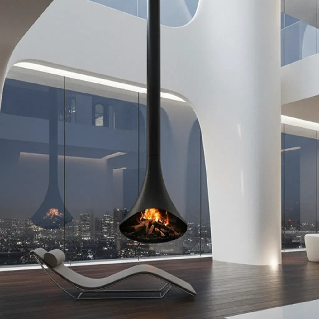 Modern Adjustable Screen Electric Fireplace with 3D LCD Flame Effect, Smart APP Control, Wall Mounted Recessed Design for Contemporary Homes