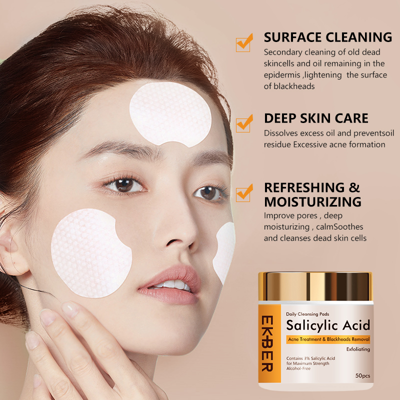 Customize Logo Salicylic Acid Acne Cleansing Pads Salicylic Acid Acne Treatment Cleansing Facial Mask Pads Salicylic Acid
