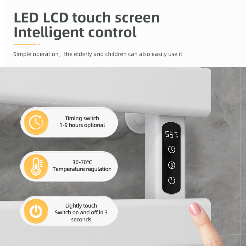 Электрический полотенцесушитель-вешалка черный, 3-х стержневой