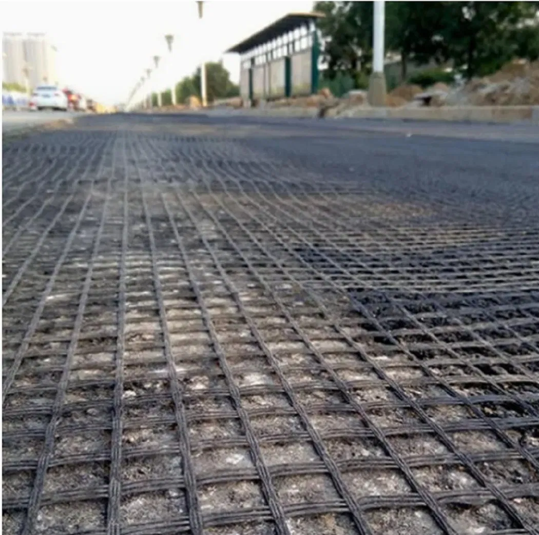 80-80kN Pet Black Polyester Biaxial Geogrid for Road Construction