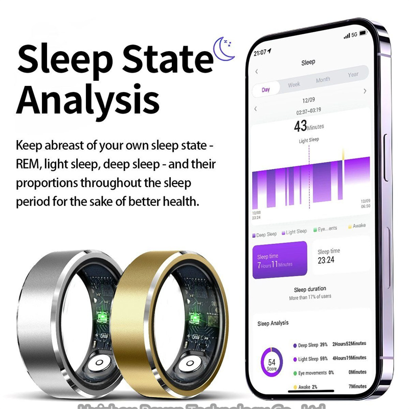 Умное кольцо с Bluetooth для отслеживания здоровья, водонепроницаемое