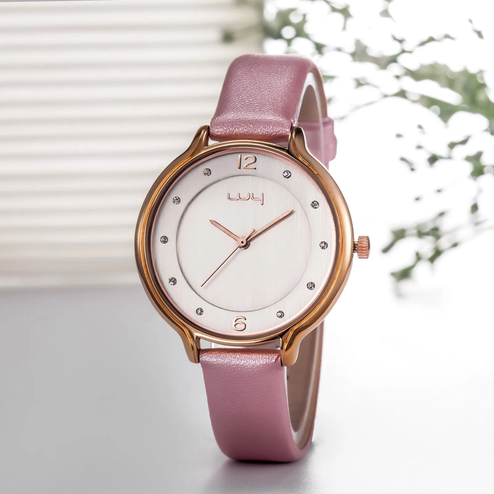 Vintage Rose Gold Quartz Ladies Wristwatches Custom Minimalist Watch Wy-052