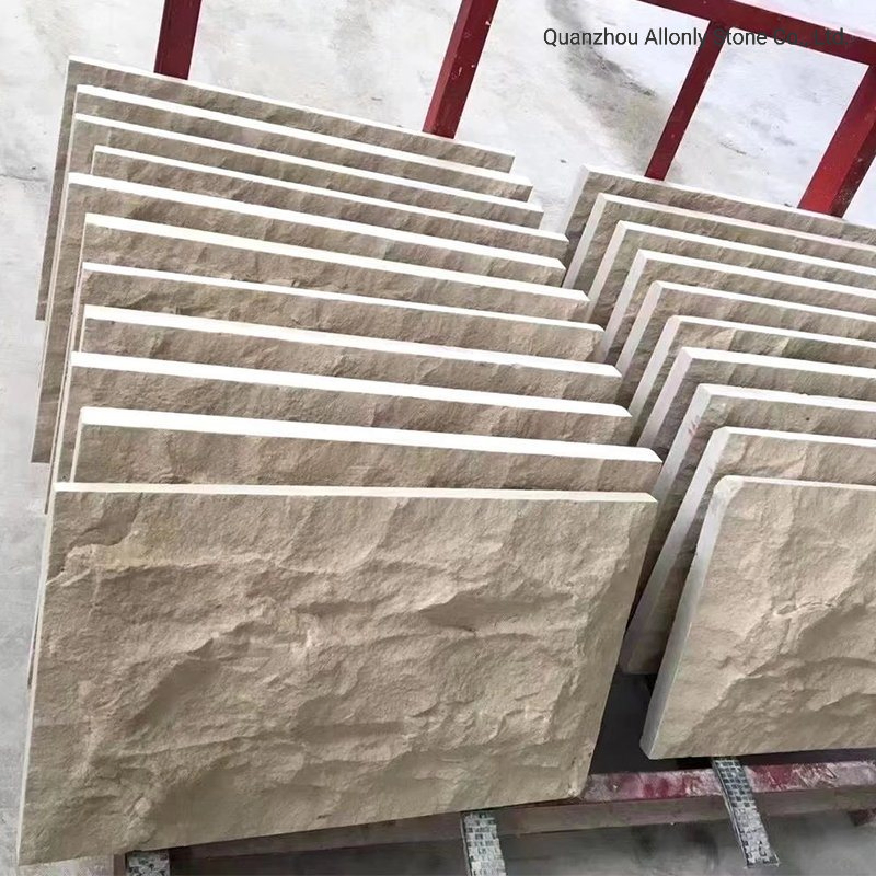 Large Outdoor Wall Decorations Mushroom Cream Limestone Price for Exterior Wall Tile