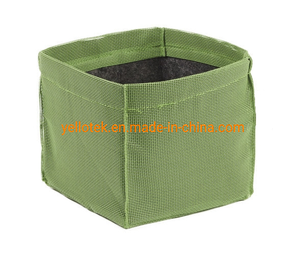 Square Colorful Tear Resistant Double Layer Canvas Fabric Pot Without Handle for Urban Farmer Plant
