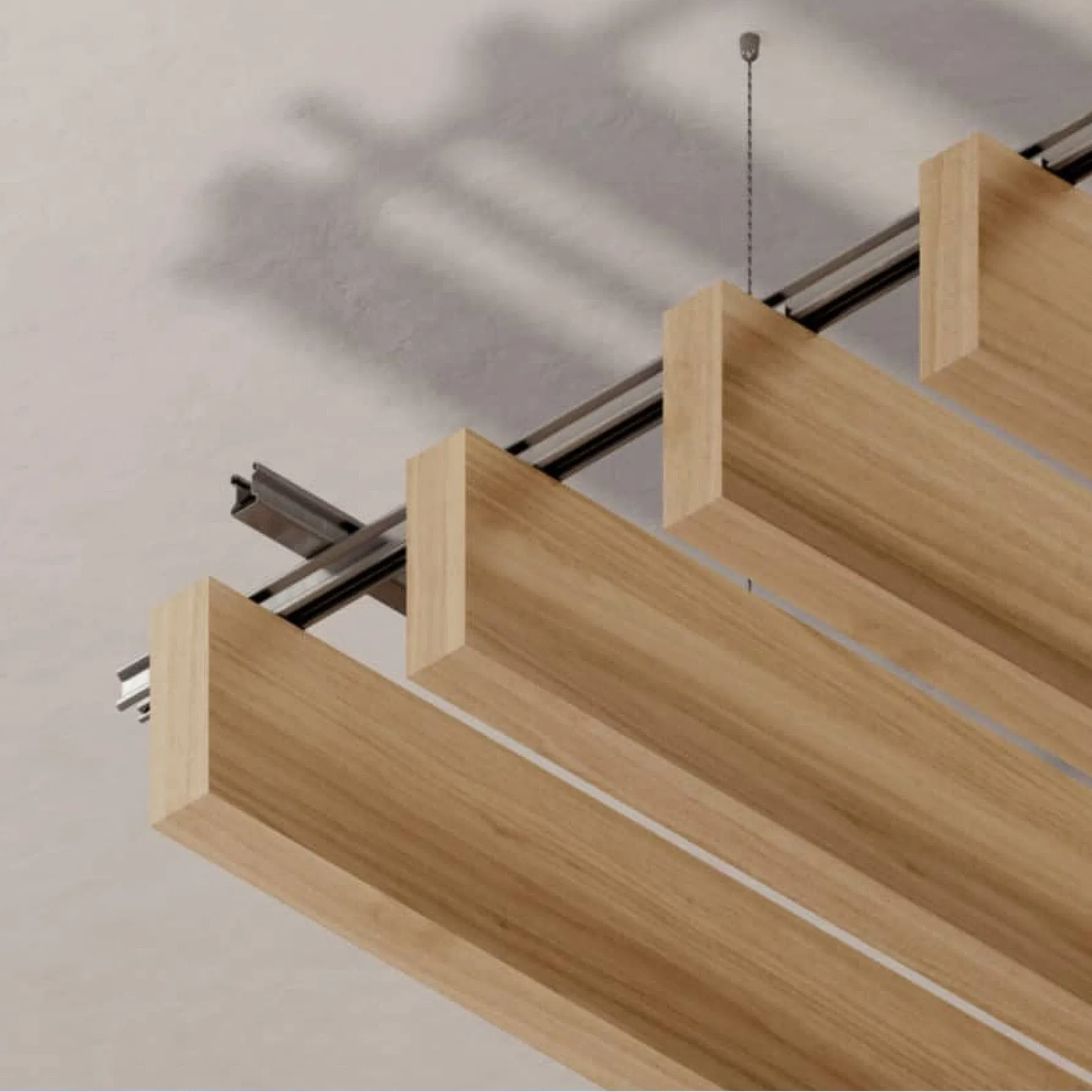 Wood Grain Color Ceiling Decorative Ceiling Panels Curved Wave Baffle Ceiling