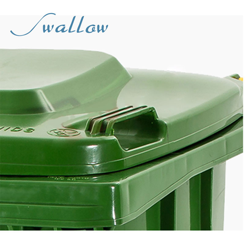 Пластиковый мусорный бак 180 л с крышкой и колесами