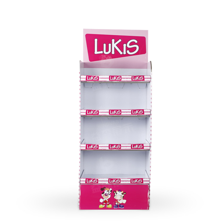 Eco-Friendly Floor Standing Display Shelf for Milk and Juice