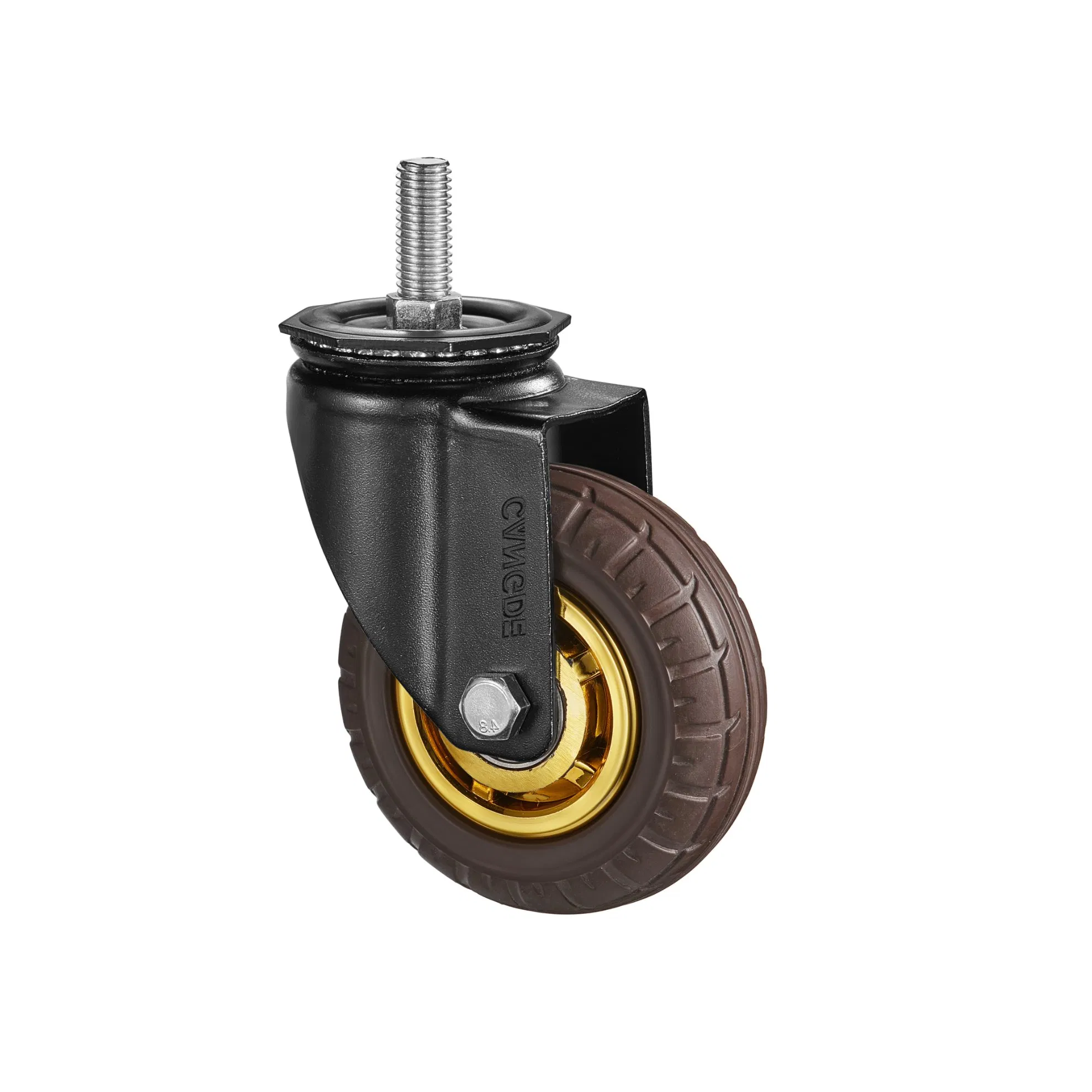 Medium Duty Fixed & Swivel Casters with Brown Rubber Wheels (63mm/75mm/100mm/125mm) - Silent & Vibration Damping