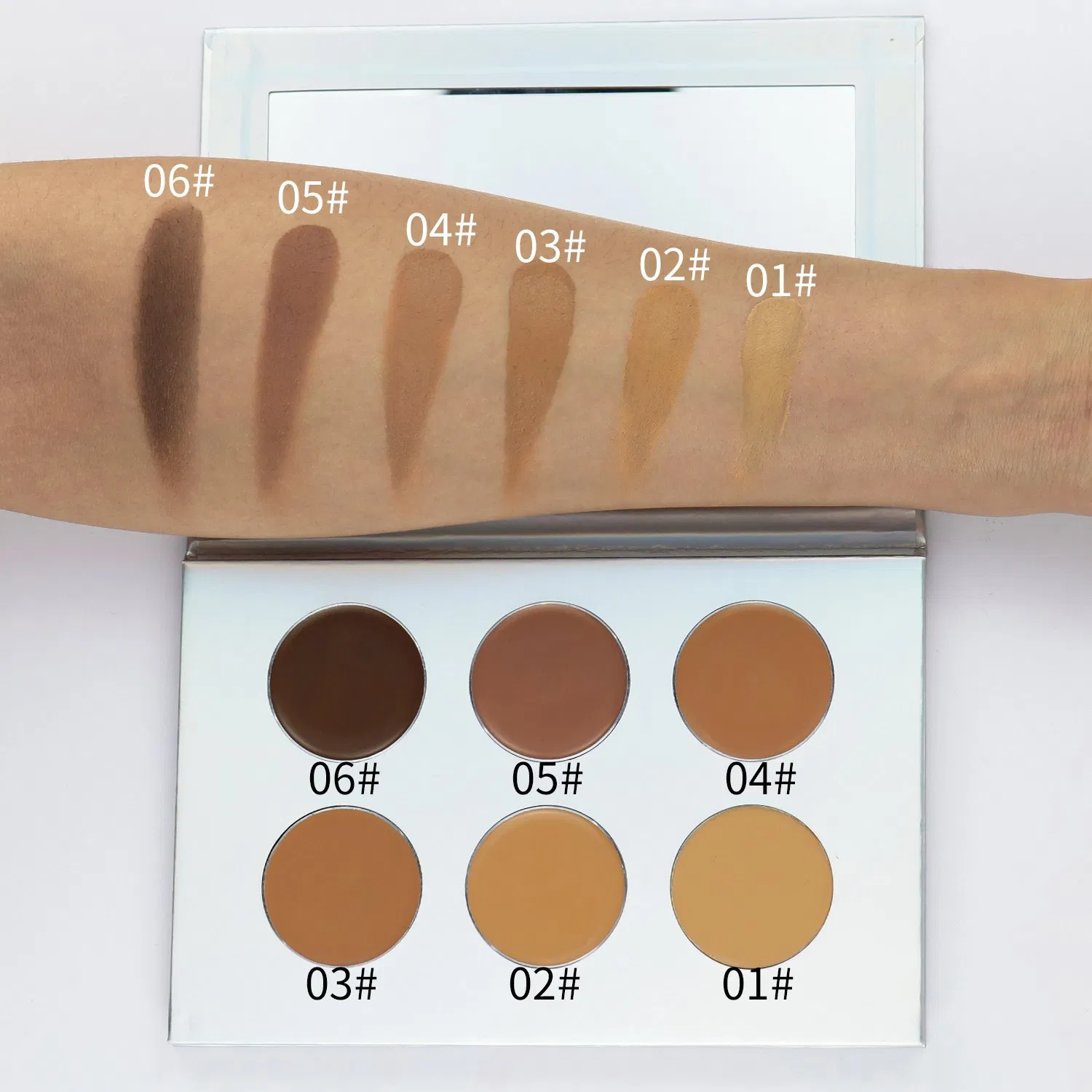 Cream Concealer Palette 6 Colors Makeup Waterproof for Dark Skin Custom Logo