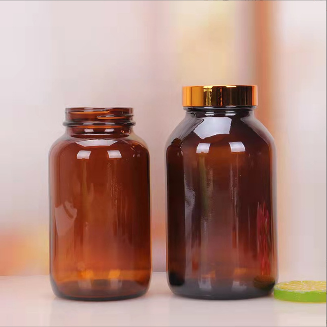 Capsule Container Supplements 60ml 100ml 150ml Glass Amber Bottle Medical Pill Bottles