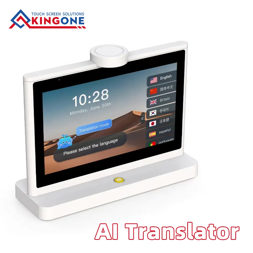 Desktop Ai Translator Display 10.1 Inch Dual Screen IPS Touch Android OS 4G WiFi Voice Translation Device for Business Travel
