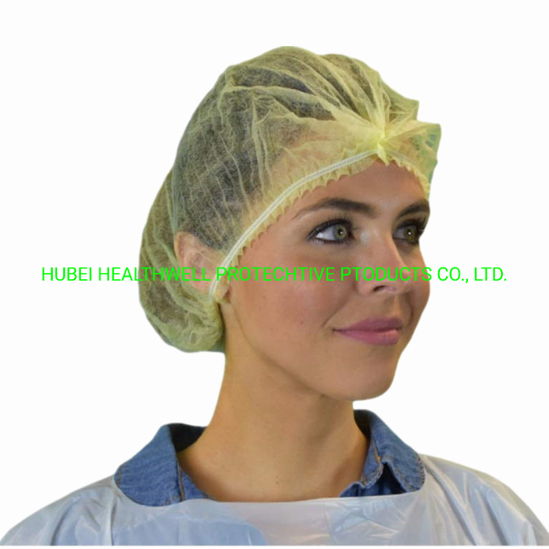 100 Pieces Disposable Non-Woven Clip Caps Mop Caps Hairnets Head Cover, 21"