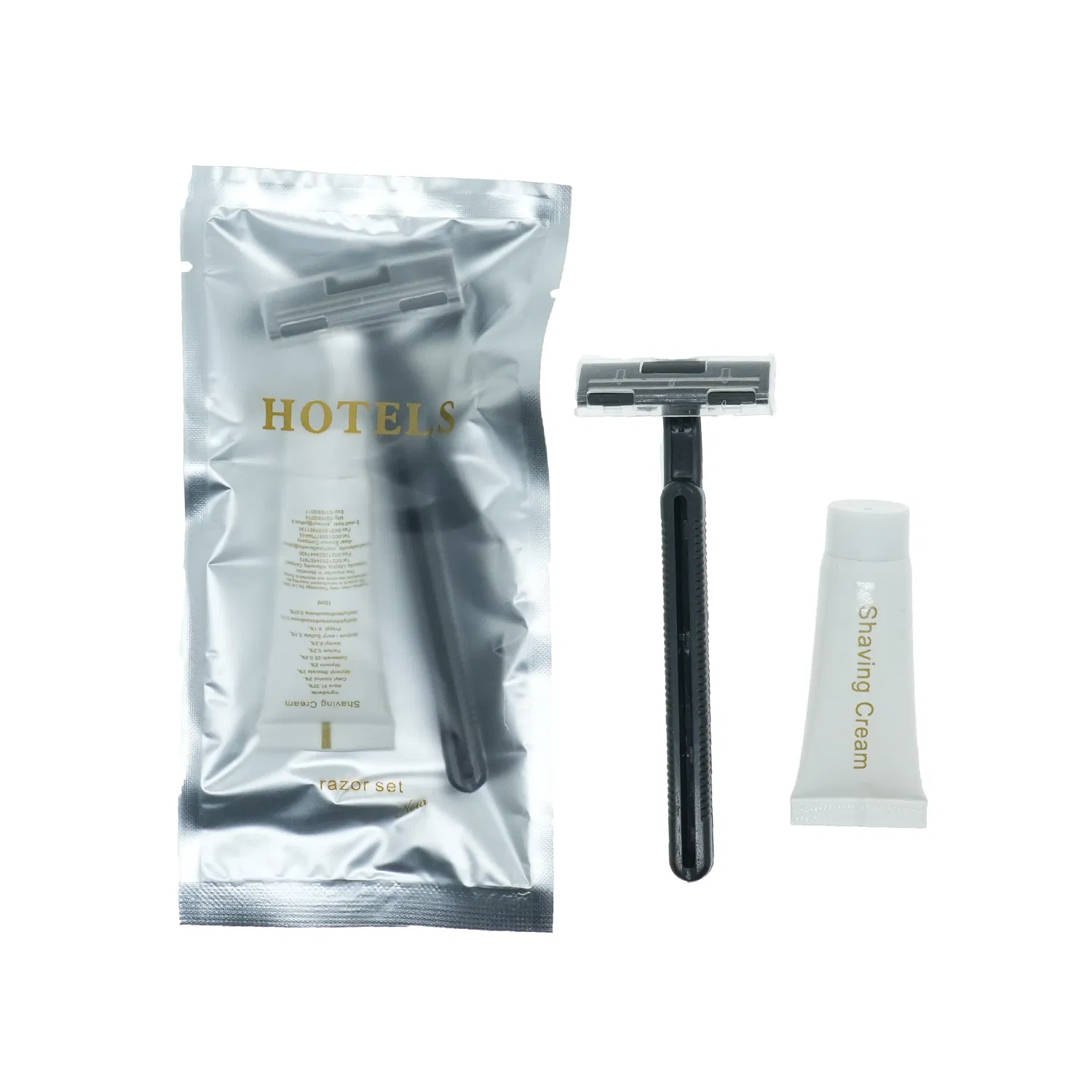 Shaving Kits in Paper Bag with Hotel Amenities for Guest Room