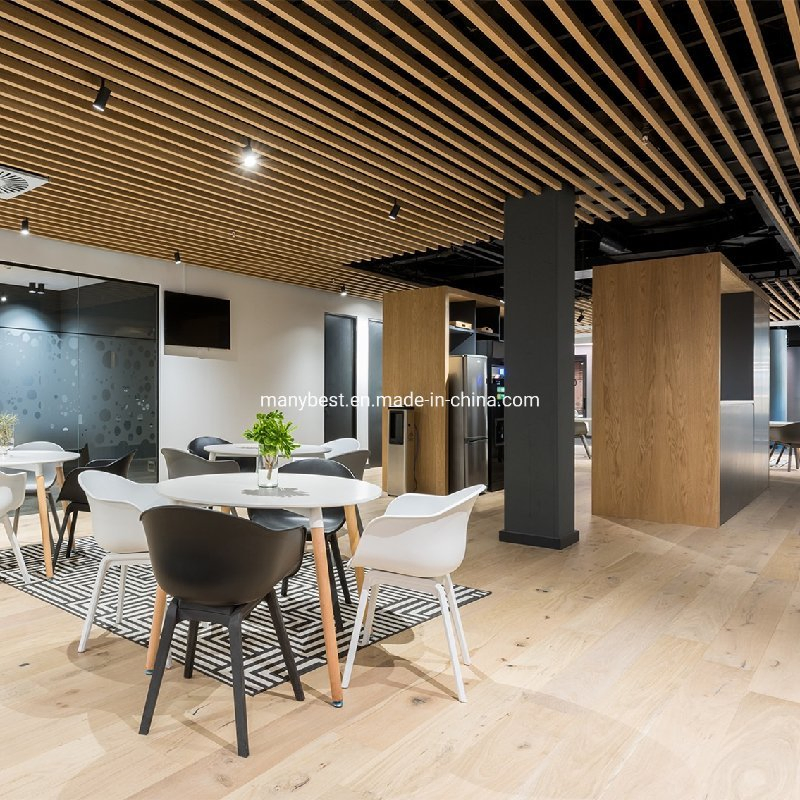 Fashionable Aluminum Wooden Color Baffle Ceiling Restaurant Office Ceiling Decoration