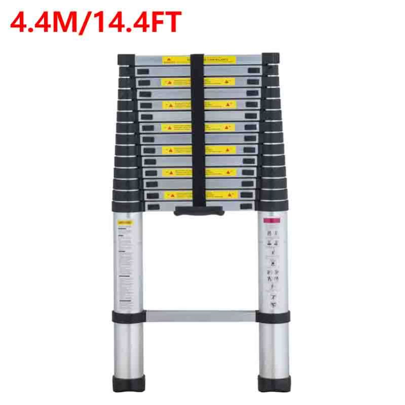 Aluminum Alloy 2.6m Single-Sided Telescopic Lift with Hook Household Straight Ladder