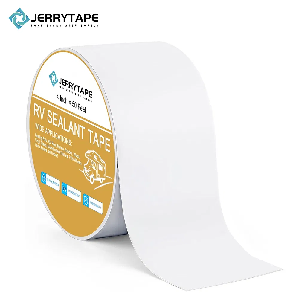 Jerrytape Butyl Rubber Adhesive Tape for RV Roof Repair, White