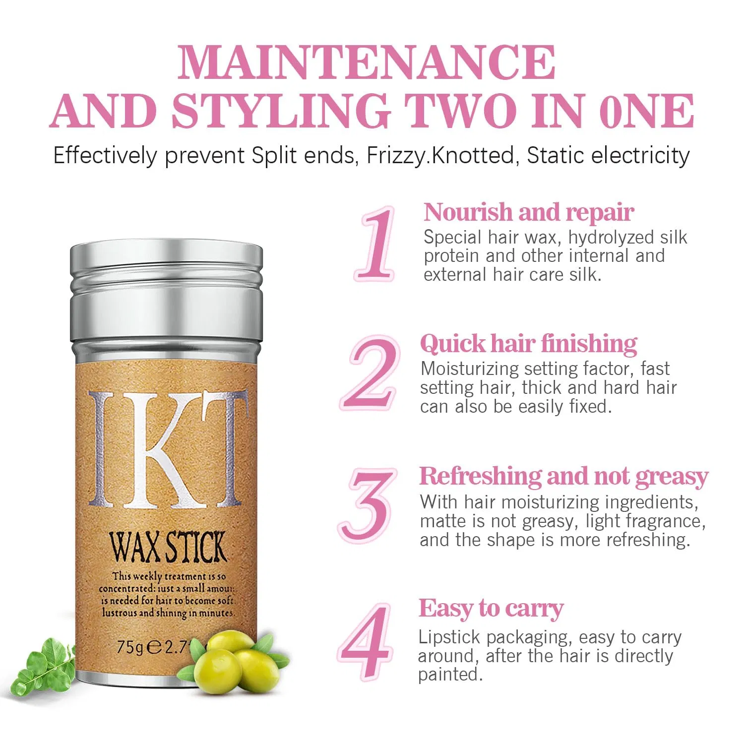 Private Label Strong Hold Ikt Hair Wax Stick