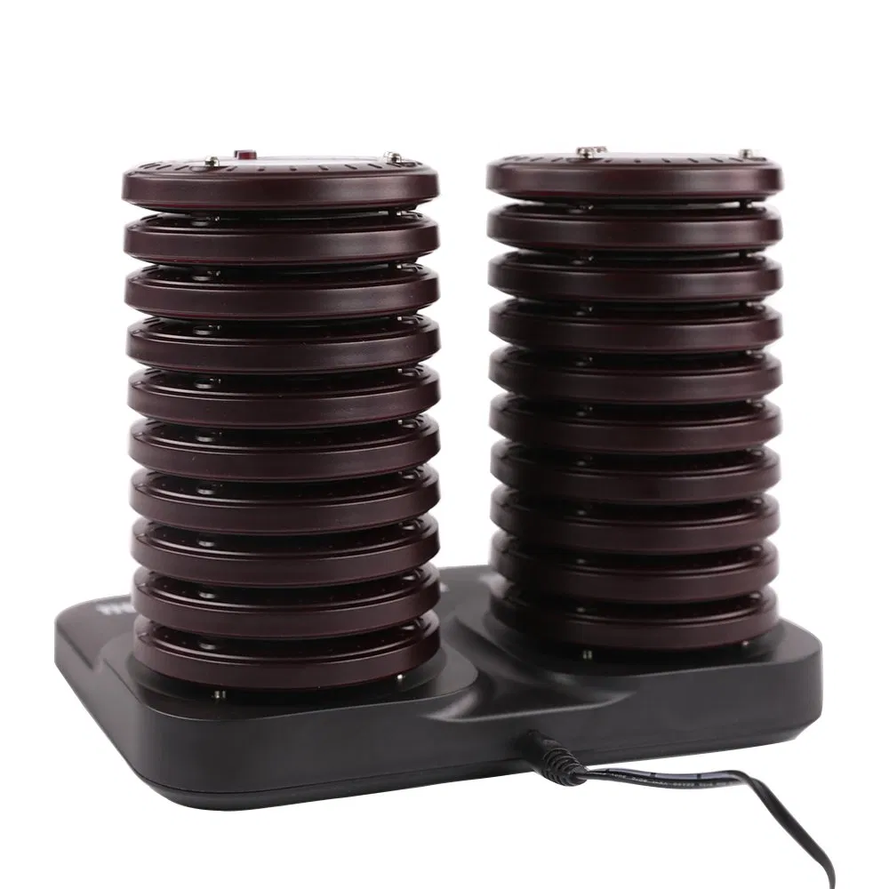 Wireless Restaurant Pager System Dual Charging Base Coaster Buzzer for Court Food