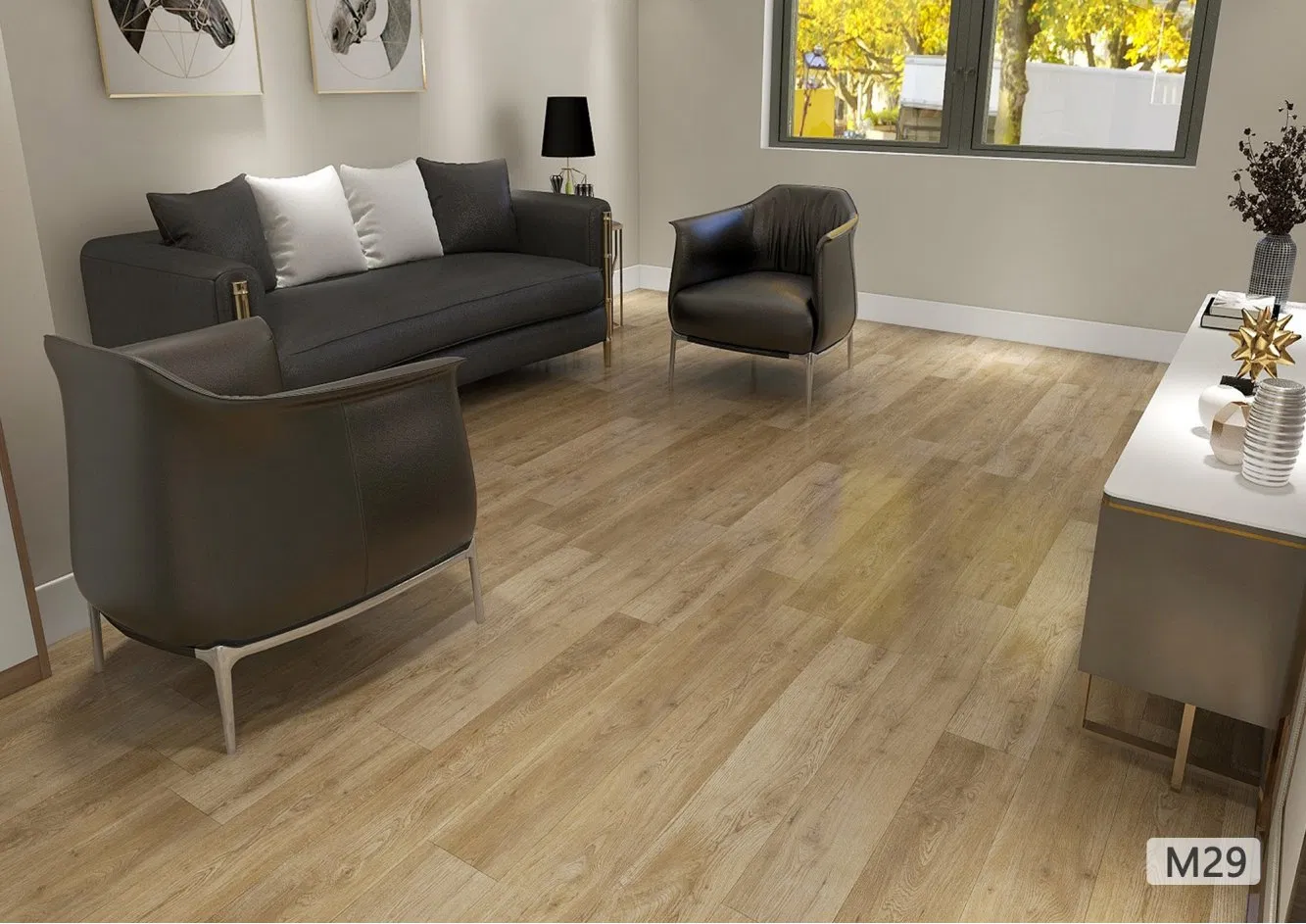 Антискользящая SPC плитка 4мм с шумоизоляцией под дерево