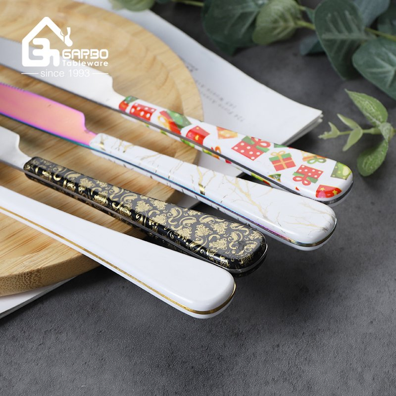 Durable ABS Plastic Handle Steak Knife with Vibrant PVD Color Finish