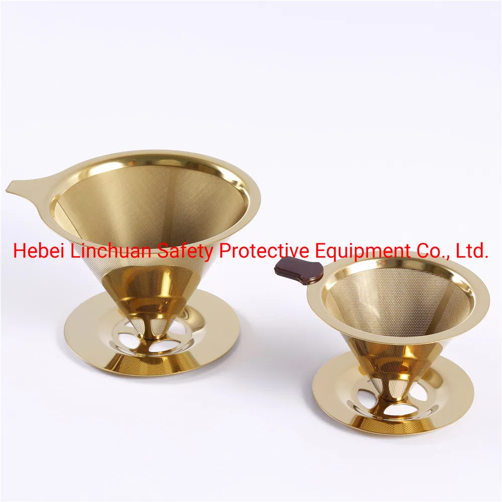 Gold Color Reusable Coffee / Stainless Steel Mesh Coffee Filter