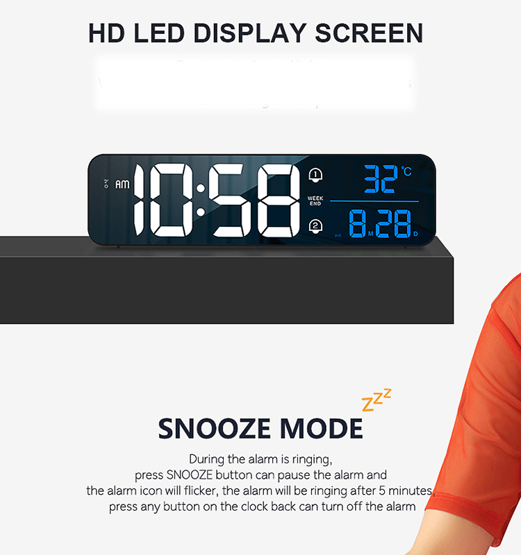 Brightness Intelligent Adjustment Clock for The Room Digital Desk Clocks