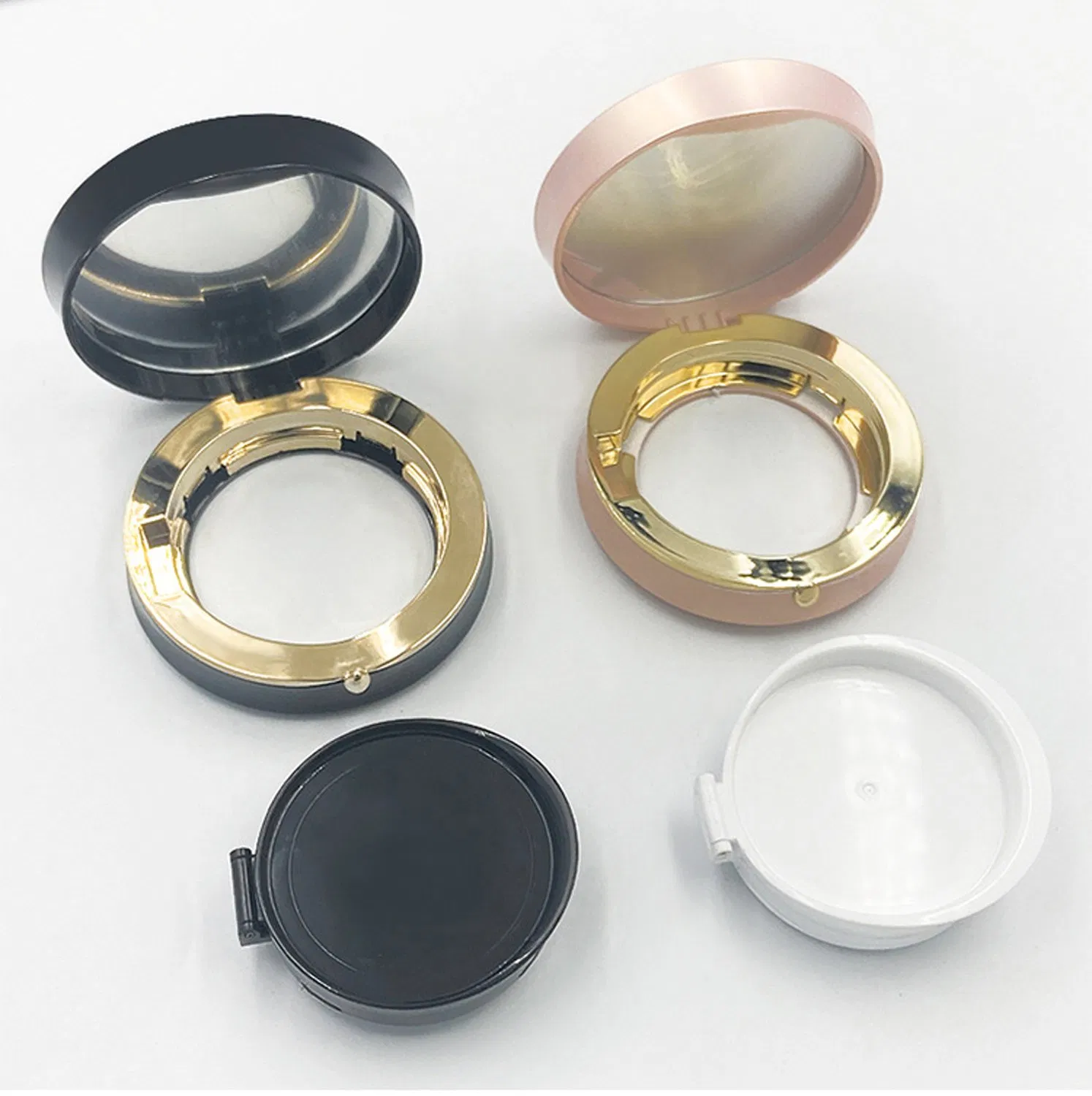 Gold Edge Luxurious Portable Air Cushion Puff Bb Cream Container Dressing Box Empty Compact Powder Cases with Air Cushion Sponge Powder Puff