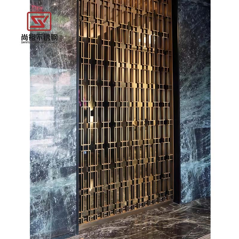 Stainless Steel Rose Gold Wall Art Hanging Screens Fashionable Room Divider Designs Living Room Partition