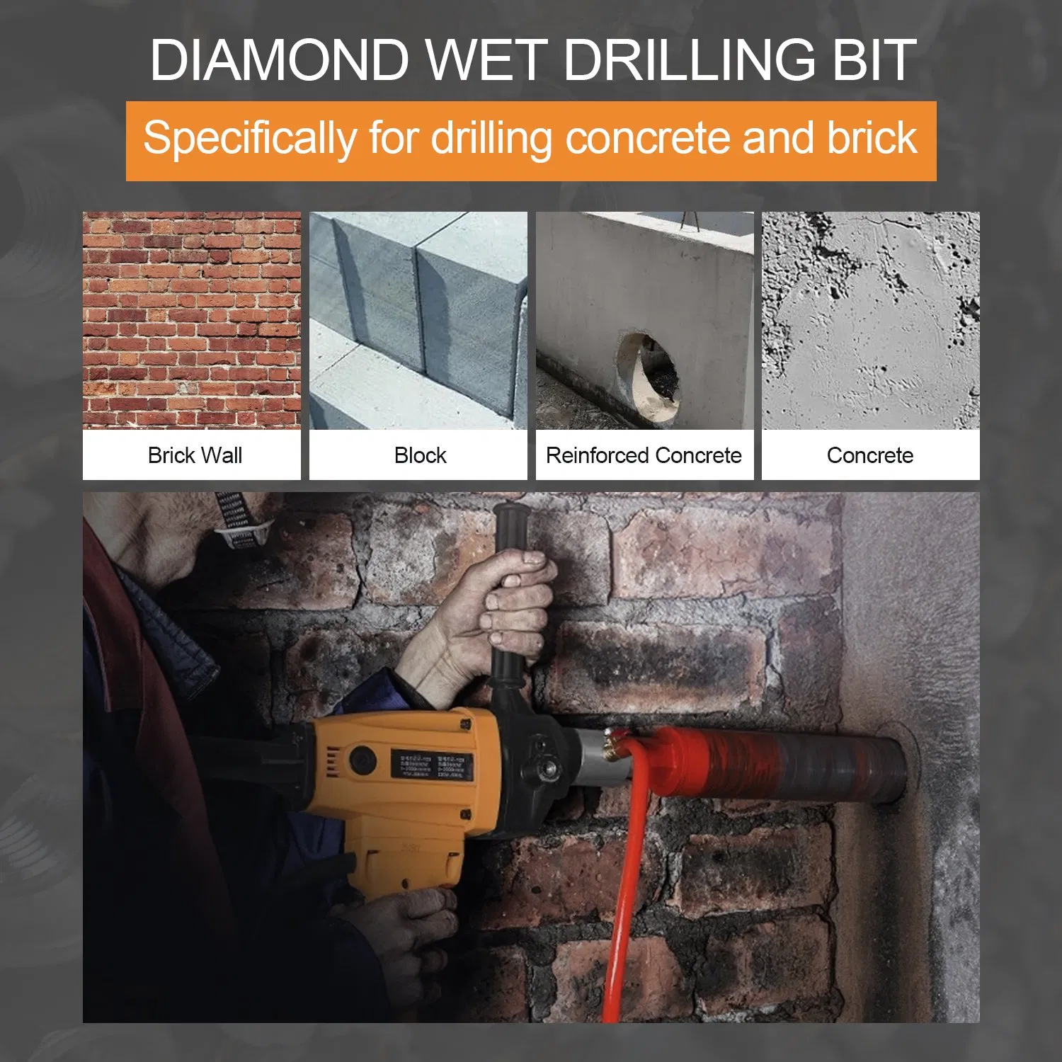 Diamond Drill Crown Core Drilling Bit for Concrete Masonry Wall Diamond Core Drill Bit