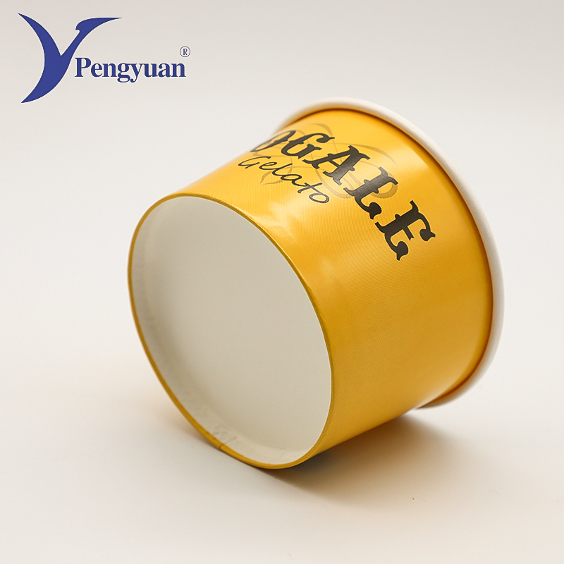 Disposable Spoon Custom Printed Ice Cream Paper Cups Paper Bowl with Lid