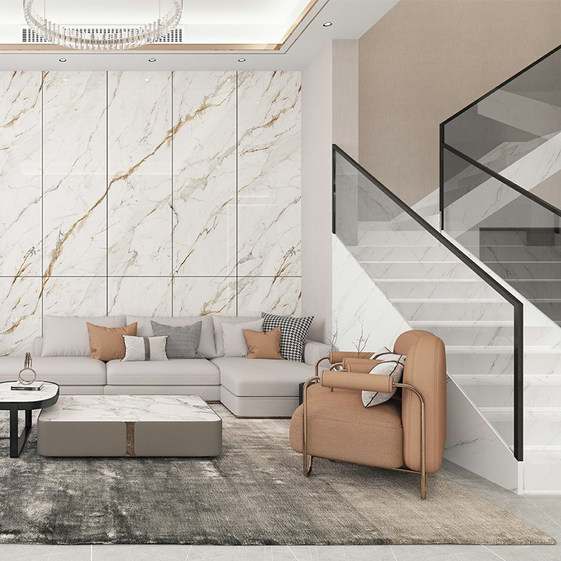 White Large Size Cold Jade Porcelain Floor Tile Green Marble Tile Background Wall Sintered Stone Slabs Living Room Hall