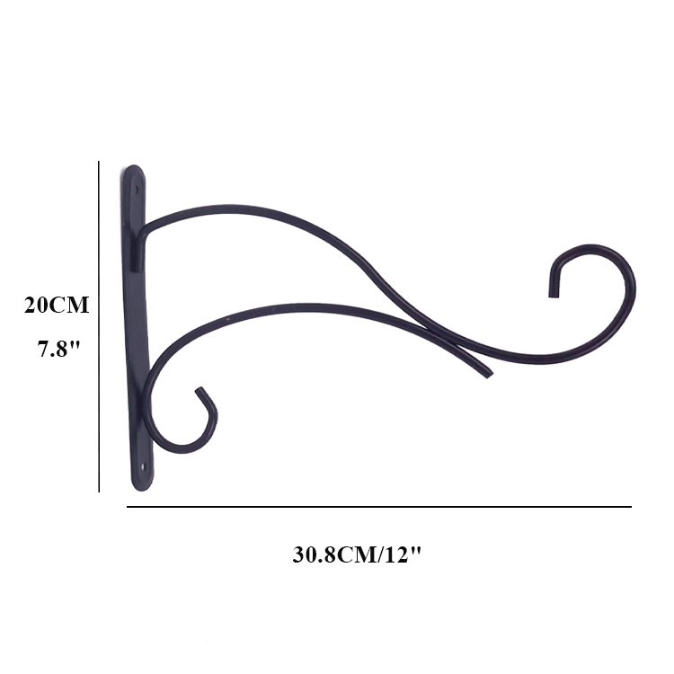 Wall Mounted Bracket Black Iron Plant Bracket Metal Plant Hook for Hanging Baskets Bird Feeders Planters Lanterns Wind Chimes