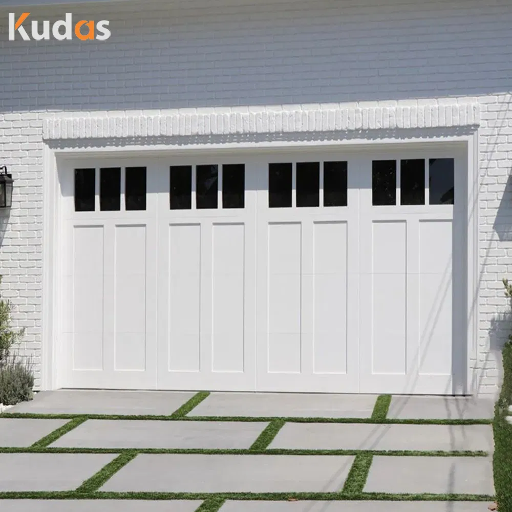 Insulated Automatic Black Aluminum Frosted Glass Sectional Residential Garage Door