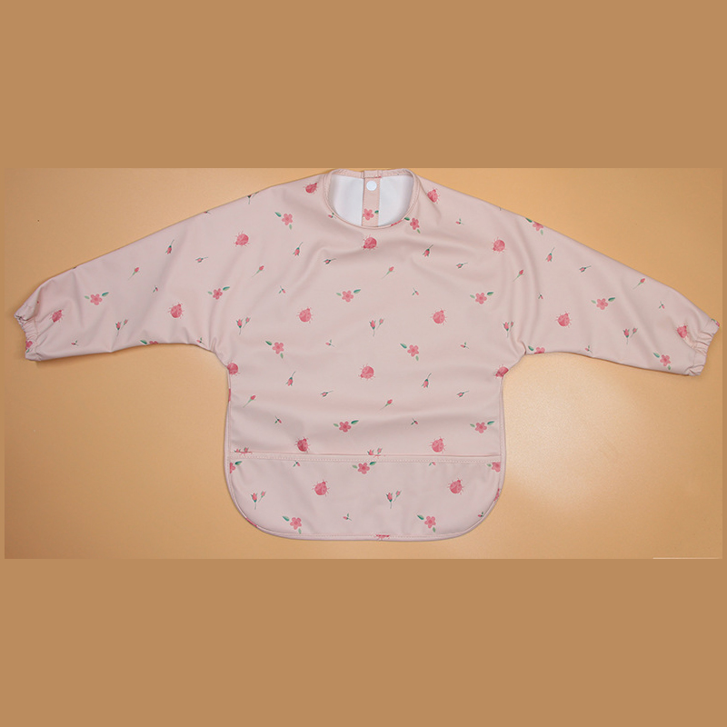 Children's Waterproof Smock, Reverse Dressing, Waterproof Eating Bib, Oil-Proof Baby Smock, Food Pocket