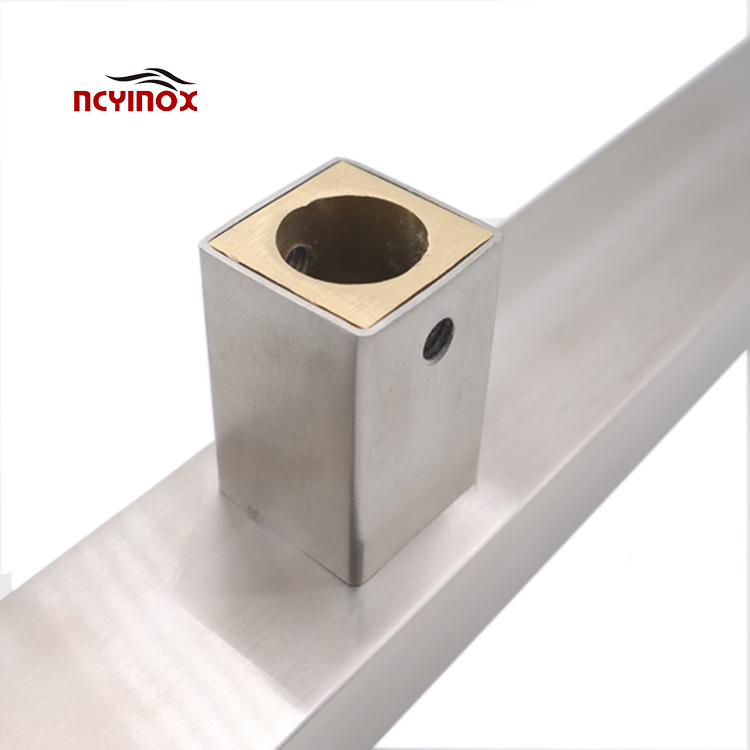 Modern Door Handle Stainless Steel Matte Black Square Glass Door Pull Handles
