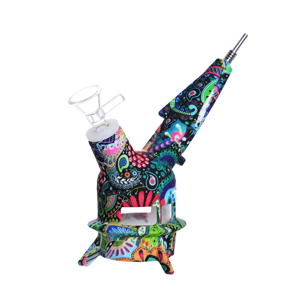 4-in-1 Nectar Collector UFO Hybrid Silicone Waterpipe DAB Rigs