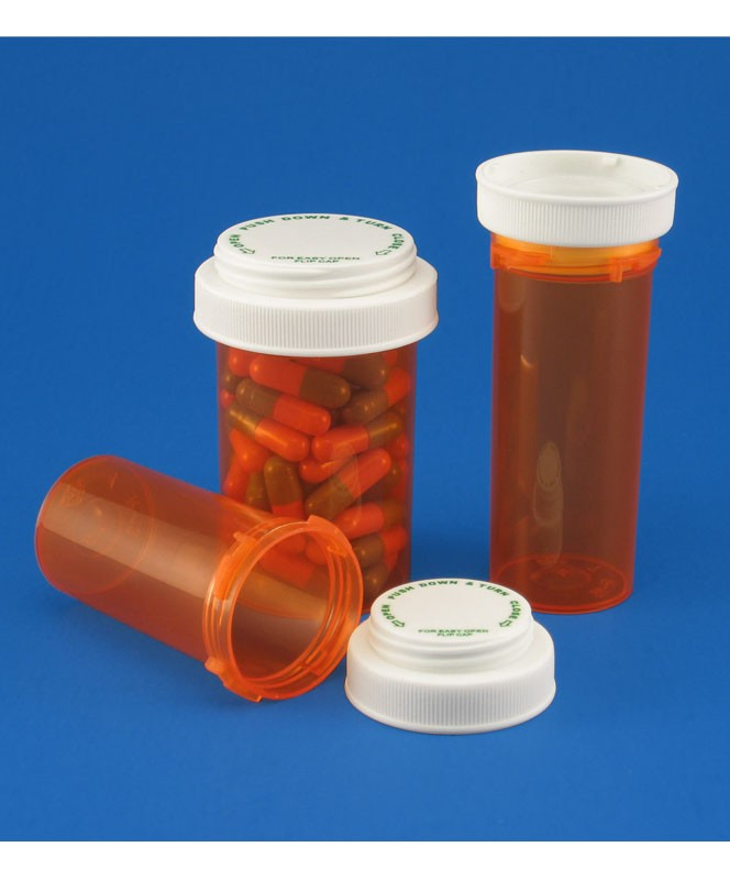 TPS Plastic Reversible Cap Vials, 8 DRAM