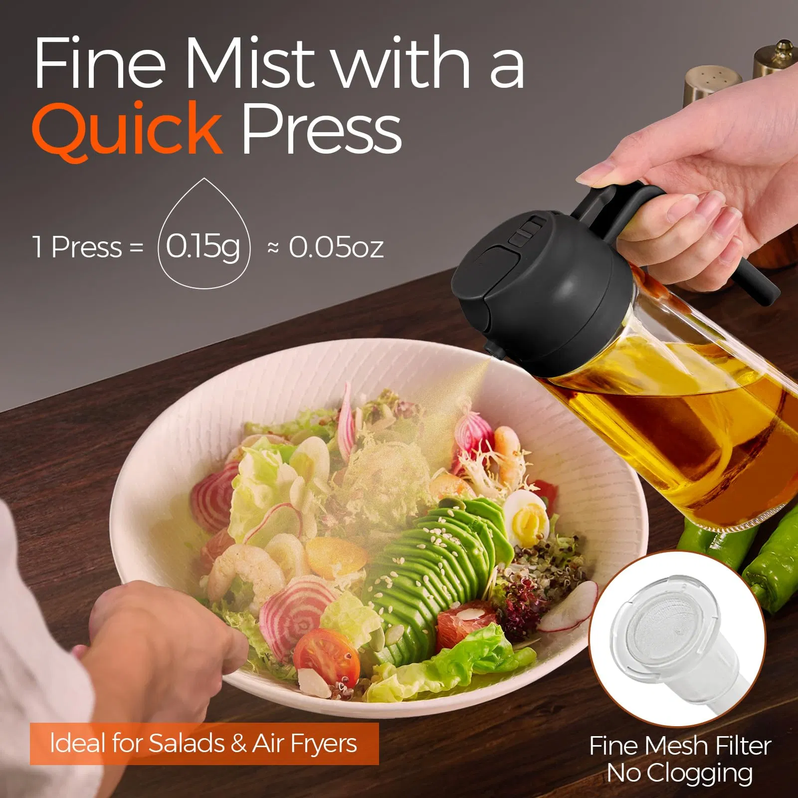 Versatile 2-in-1 Oil Dispenser Bottle for BBQ and Salad Dressing