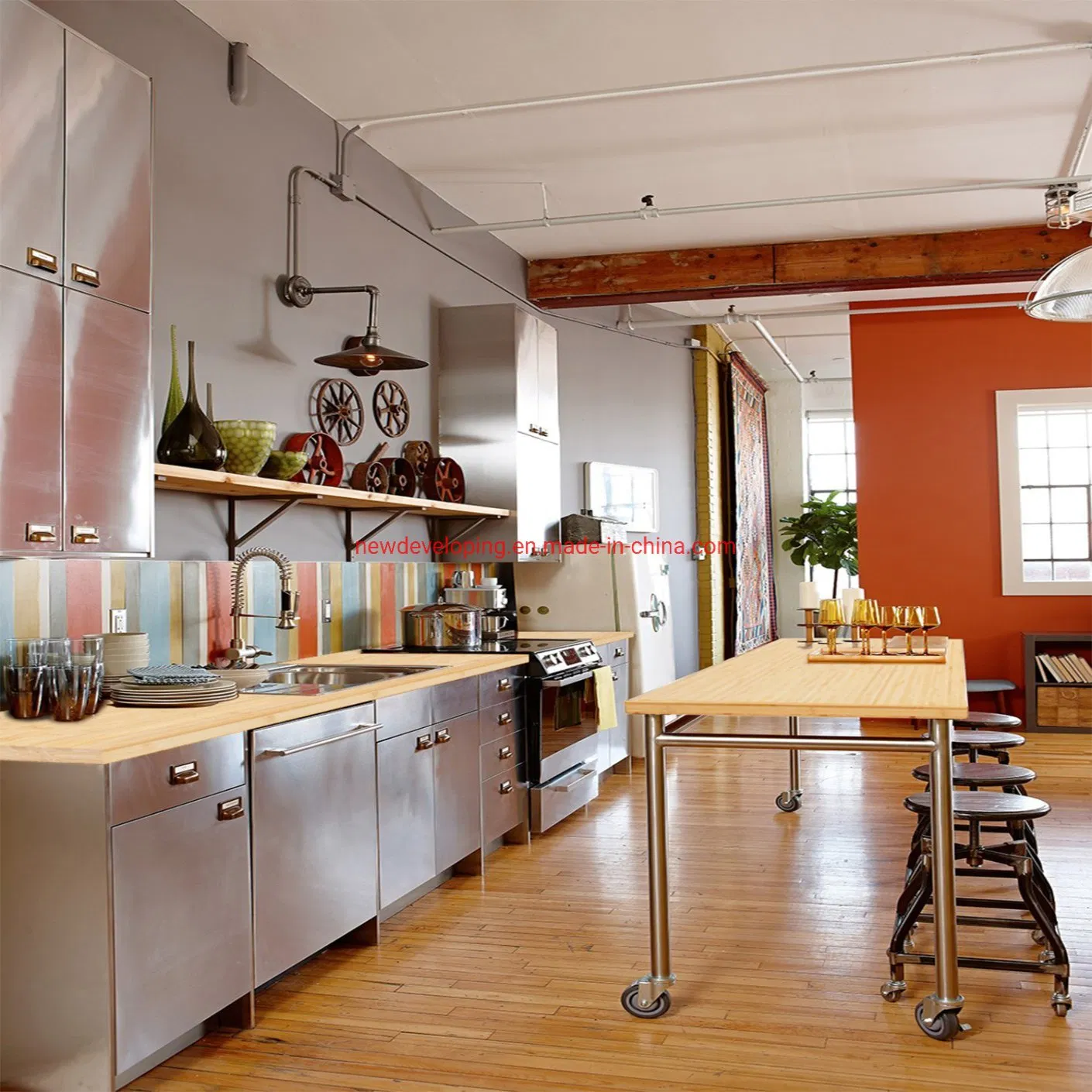 Durable Wood Bamboo Butcher Block Board 5FT Length