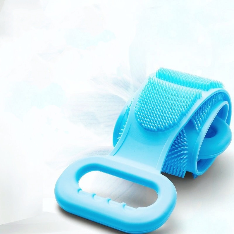 Custom Silica Gel Bath Brushes Sponges Wholesale Soft Exfoliating Long Silicone Back Bath Body Brush