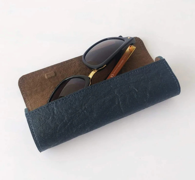 Bio-Based Alternative Leather Pinatex Leather Vegan Fashion Spectacles Case Pouch