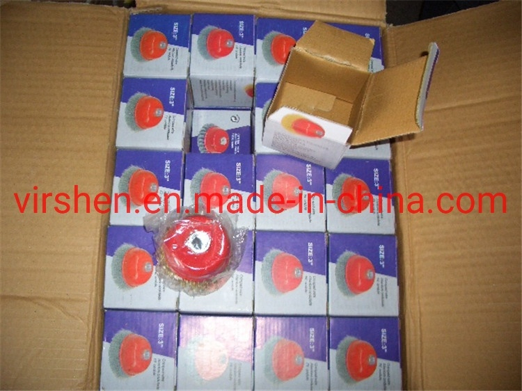 3 Inch Knotted Steel Wire Cup Brush, Polishing Function Crimped Wire Cup Brush