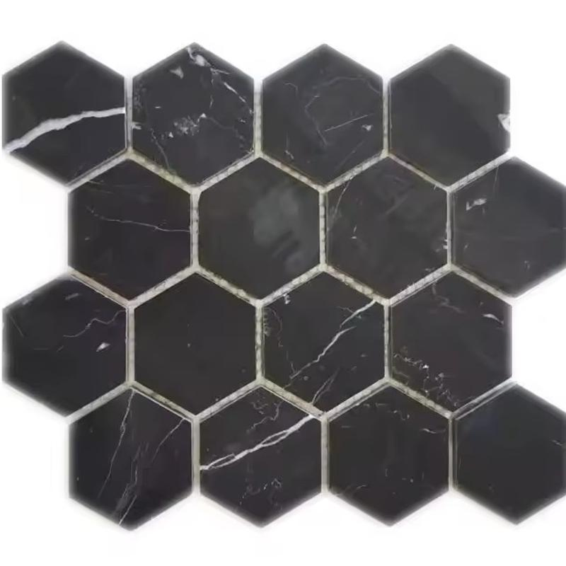 Nero Black Marble Mosaic Tile Hexago Brick Bathroom Tile/Kitchen Backsplash/Veneer Wall