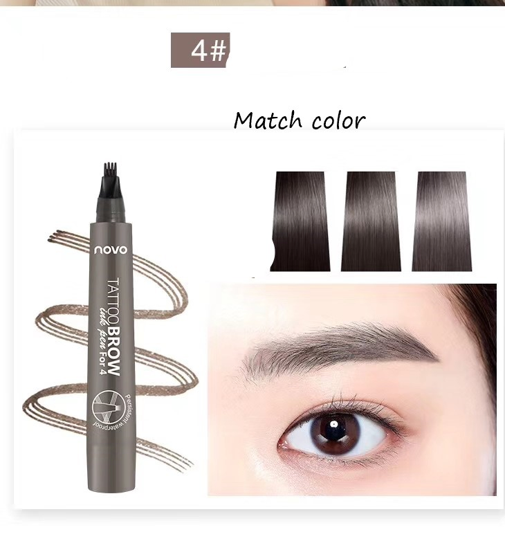 Nv313 Novo5247 Four Branch Durable Water Eyebrow Pencil 4 Colors Have Stock