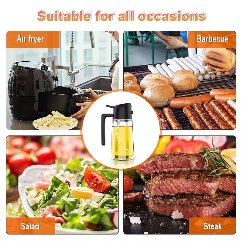 Hot Sale 16oz/470ml Oil Sprayer for Cooking, Oil Sprayer Bottle for Kitchen Gadgets, Air Fryer, Salad, BBQ