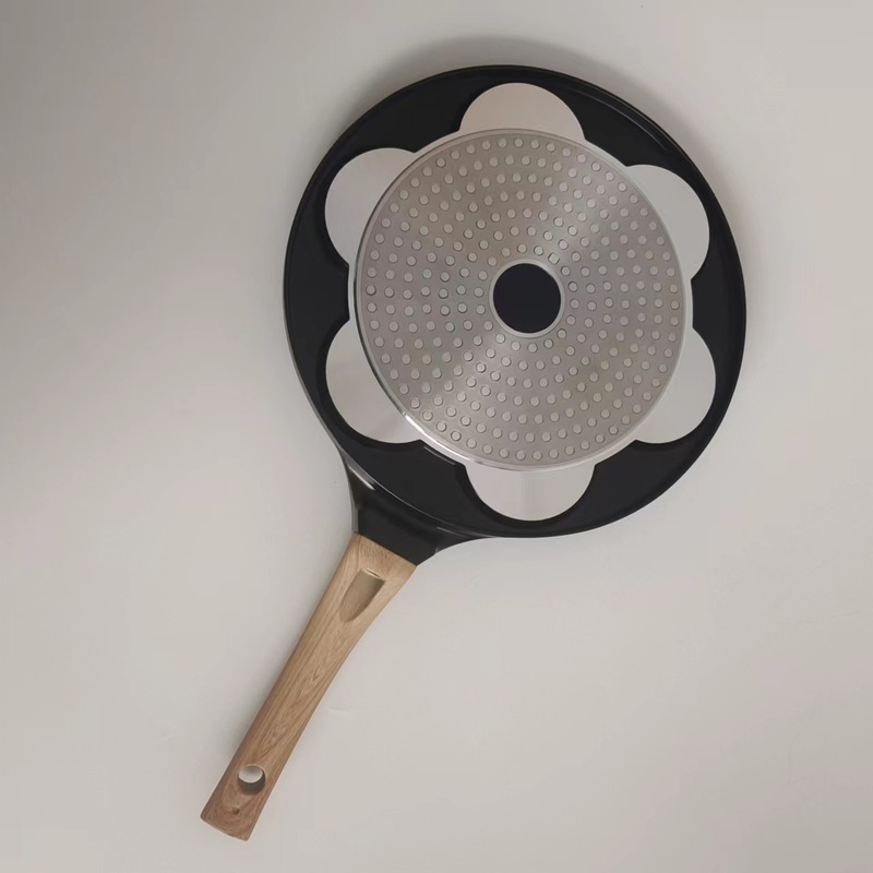 High Quality 7 Holes Smiley Face Mini Die Cast Aluminum Pancake Pan Non-Stick Frying Pan