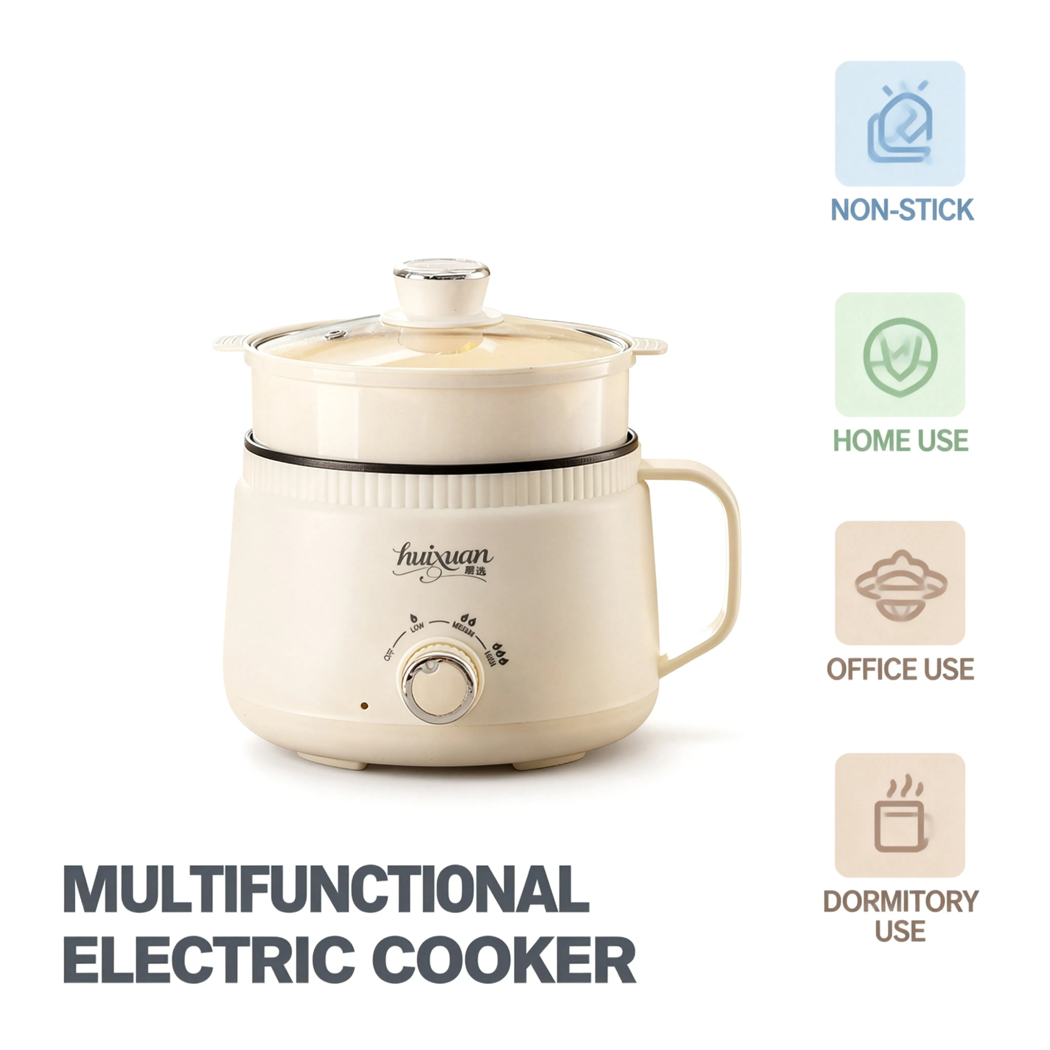Electric Hot Pot Multi-Function Electric Cooking Pot Non-Stick Electric Cooker with Energy-Saving, Ideal for Fast Meals at Home & Office