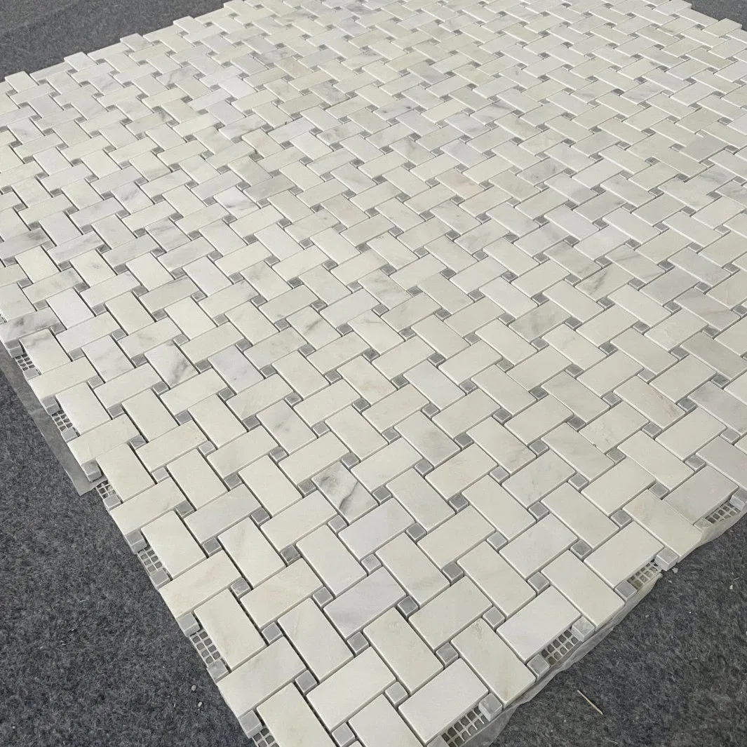 Мозаика Basket Weave из мрамора для пола и стен