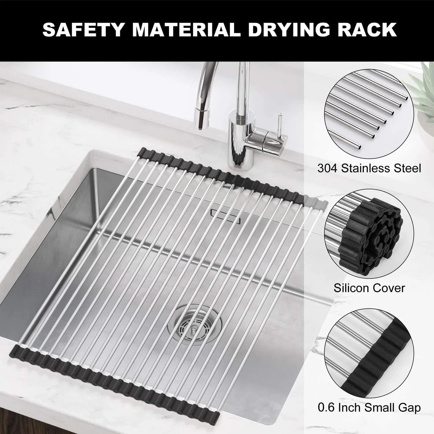 Customizable Sink Rack with Foldable Design and Easy Clean Features